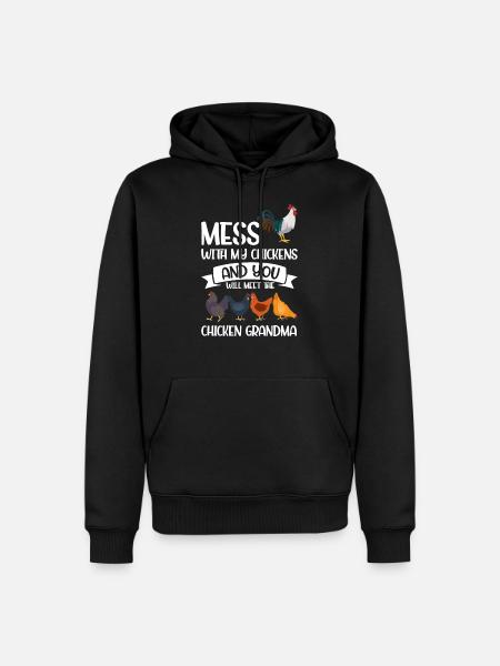 Huhn Oma Huhn Oma Huhn Liebhaber Geschenk - Herre Premium økologisk hoodie - sort