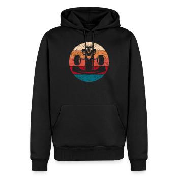 Voiture de course de course voiture de course cadeau rétro vintage - Sweat à capuche Premium bio Homme - noir - Devant - Nico (187cm)