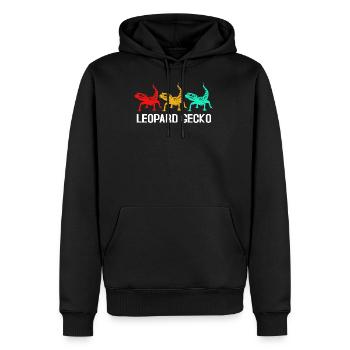 Gecko - Männer Premium Bio Hoodie - Schwarz - Vorne - Nico (187cm)