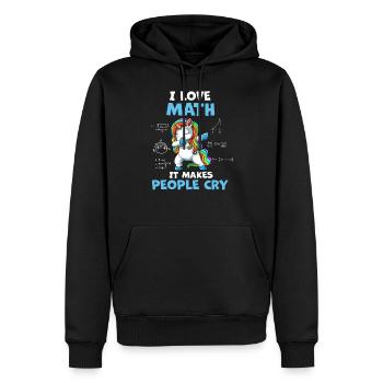 Ich liebe Mathe Mathe Einhorn - Männer Premium Bio Hoodie - Schwarz - Vorne - Nico (187cm)