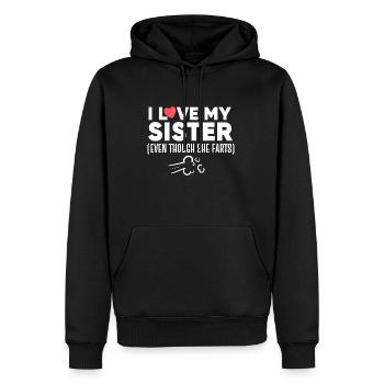 I love my Sister drôle de poison - Sweat à capuche Premium bio Homme - noir - Devant - Nico (187cm)