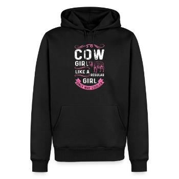 Vache fille vaches farmer cadeau - Sweat à capuche Premium bio Homme - noir - Devant - Nico (187cm)