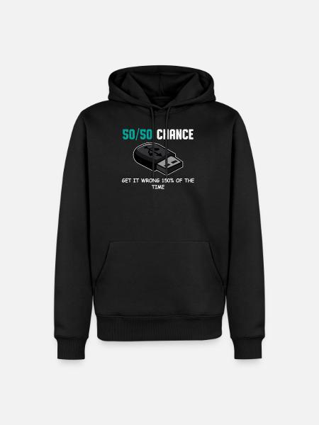 USB 50/50 Humorous Person Gift - Men’s Premium Organic Hoodie - black