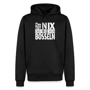 Bosseln Hobby Klootschießen Spruch Design - Männer Premium Bio Hoodie - Schwarz - Vorne - Nico (187cm)