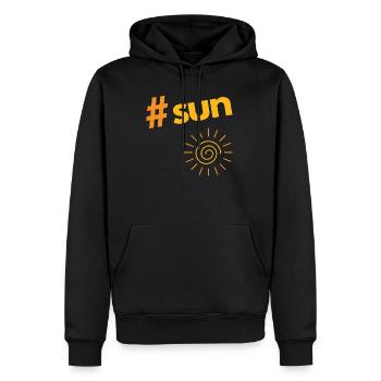 Sonne - Männer Premium Bio Hoodie - Schwarz - Vorne - Nico (187cm)