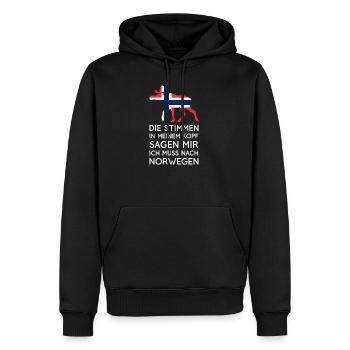 Norwegen Die Stimmen In Meinem Kopf Norge Urlaub - Männer Premium Bio Hoodie - Schwarz - Vorne - Nico (187cm)