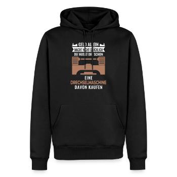 Drechseln - Männer Premium Bio Hoodie - Schwarz - Vorne - Nico (187cm)