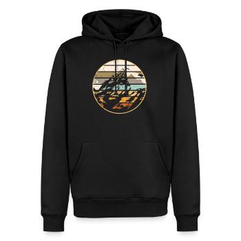 Vintage Berge Wandern Bergsteigen Bergliebhaber Ge - Männer Premium Bio Hoodie - Schwarz - Vorne - Nico (187cm)