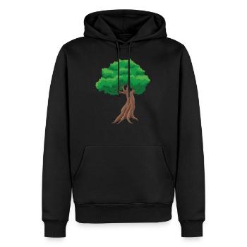 Bonsai Baum - Männer Premium Bio Hoodie - Schwarz - Vorne - Nico (187cm)