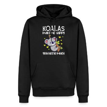 Koala Koala Koalas cadeau - Sweat à capuche Premium bio Homme - noir - Devant - Nico (187cm)