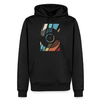 Schallplatte Retro Vintage - Männer Premium Bio Hoodie - Schwarz - Vorne - Nico (187cm)