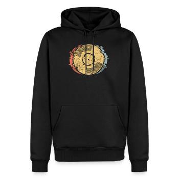 Vinyl Schallplatte Retro Vintage DJ - Männer Premium Bio Hoodie - Schwarz - Vorne - Nico (187cm)