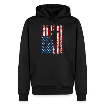 Handballer Handball Herren Geschenk USA Flagge - Männer Premium Bio Hoodie - Schwarz - Vorne - Nico (187cm)