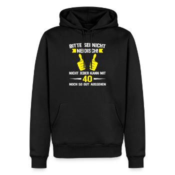40. Geburtstag Mann 40 Jahre Frau Geschenk - Männer Premium Bio Hoodie - Schwarz - Vorne - Nico (187cm)