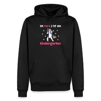 Kindergartenkind Einhorn Kindergarten-Anfang - Männer Premium Bio Hoodie - Schwarz - Vorne - Nico (187cm)
