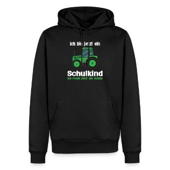Einschulung Traktor Gaming Geschenk - Männer Premium Bio Hoodie - Schwarz - Vorne - Nico (187cm)
