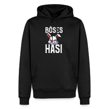 Böses Hasi - Männer Premium Bio Hoodie - Schwarz - Vorne - Nico (187cm)