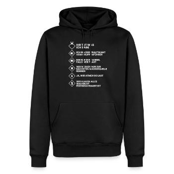 Feuerwehr Freiwillige Feuerwehr Feuerwehrauto - Männer Premium Bio Hoodie - Schwarz - Vorne - Nico (187cm)