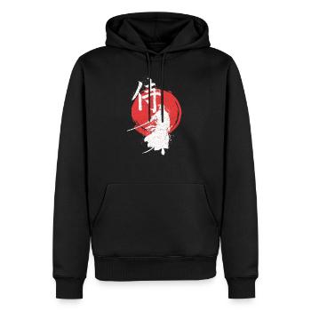 Ronin Samurai Krieger - Männer Premium Bio Hoodie - Schwarz - Vorne - Nico (187cm)