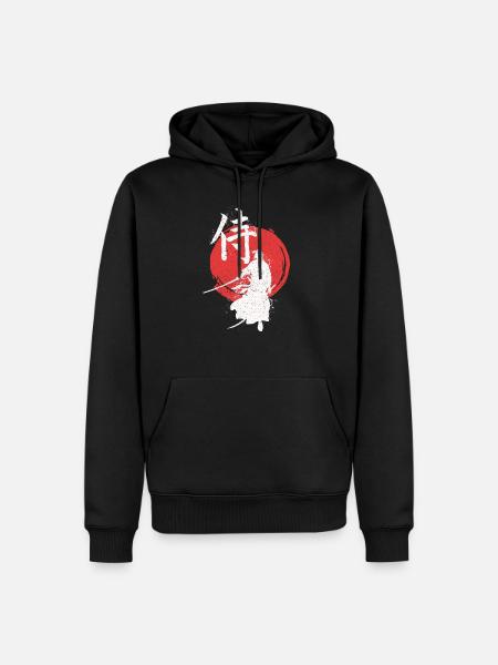 Ronin Samurai Krieger - Männer Premium Bio Hoodie - Schwarz