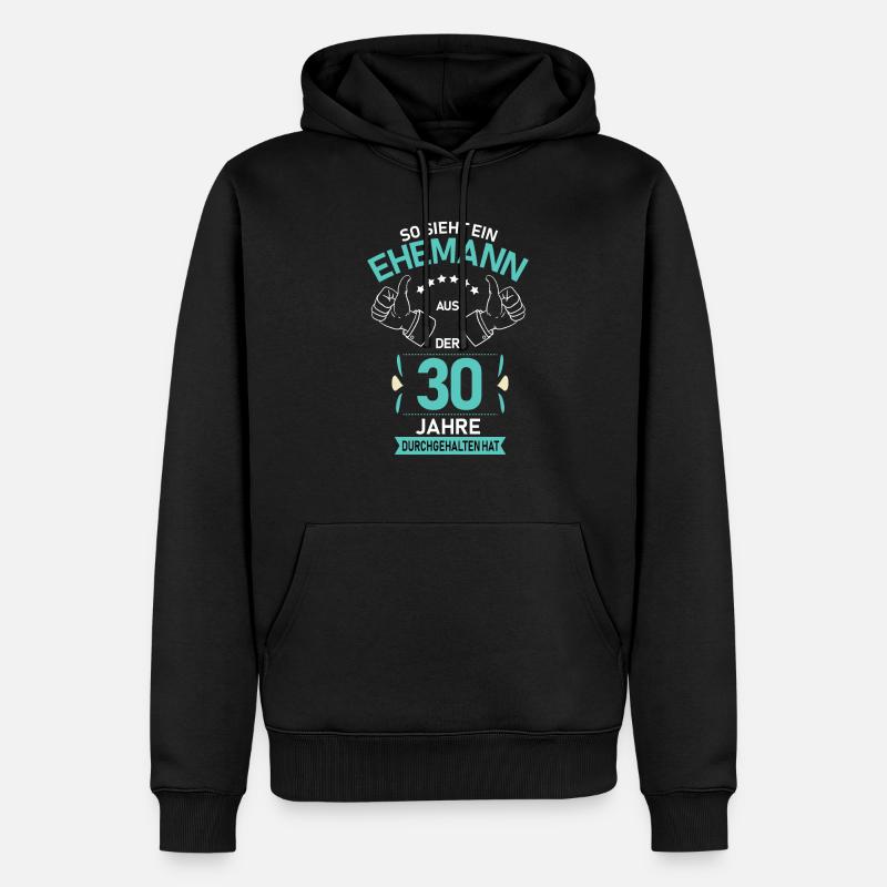 30. Hochzeit Ehemann Perlenhochzeit Geschenk - Männer Premium Bio Hoodie - Schwarz