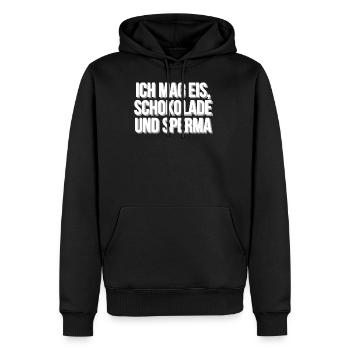 Eis Schokolade Sperma - Männer Premium Bio Hoodie - Schwarz - Vorne - Nico (187cm)
