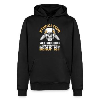 Stuckateur Verputzer Spachtel - Männer Premium Bio Hoodie - Schwarz - Vorne - Nico (187cm)