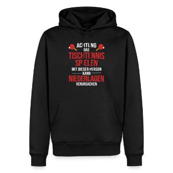 Geschenk Tischtennis Tischtennisschläger - Männer Premium Bio Hoodie - Schwarz - Vorne - Nico (187cm)