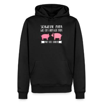 Schweine Papa Schwein Schweine Geschenk - Männer Premium Bio Hoodie - Schwarz - Vorne - Nico (187cm)