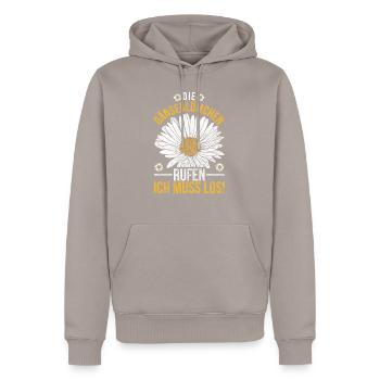 Gänseblümchen rufen Maßliebchen Blume - Männer Premium Bio Hoodie - Taupe - Vorne - Nico (187cm)
