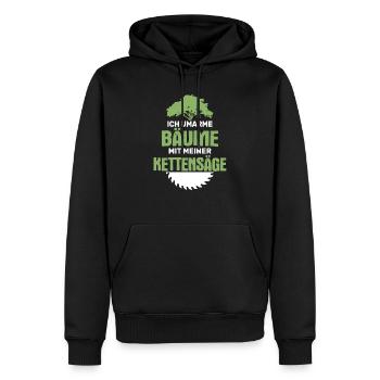Umarme Bäume Mit Kettensäge Holzfäller Waldarbeit - Männer Premium Bio Hoodie - Schwarz - Vorne - Nico (187cm)