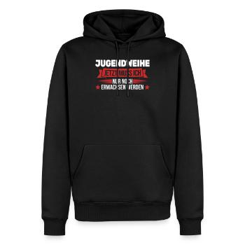Jugendweihe Konfirmation Erwachsen Geschenk - Männer Premium Bio Hoodie - Schwarz - Vorne - Nico (187cm)
