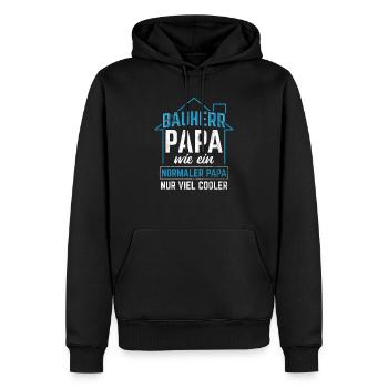 Bauherr Papa Viel Cooler Richtfest Hausbau Bauherr - Männer Premium Bio Hoodie - Schwarz - Vorne - Nico (187cm)