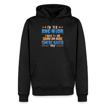 Enterrement de vie de garçon Mariée Célibataire - Sweat à capuche Premium bio Homme - noir - Devant - Nico (187cm)