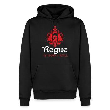 RPG-Spiele Rogue ist, wie ich rolle - Männer Premium Bio Hoodie - Schwarz - Vorne - Nico (187cm)