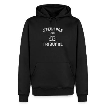 J'PEUX PAS J'AI TRIBUNAL - Sweat à capuche Premium bio Homme - noir - Devant - Nico (187cm)
