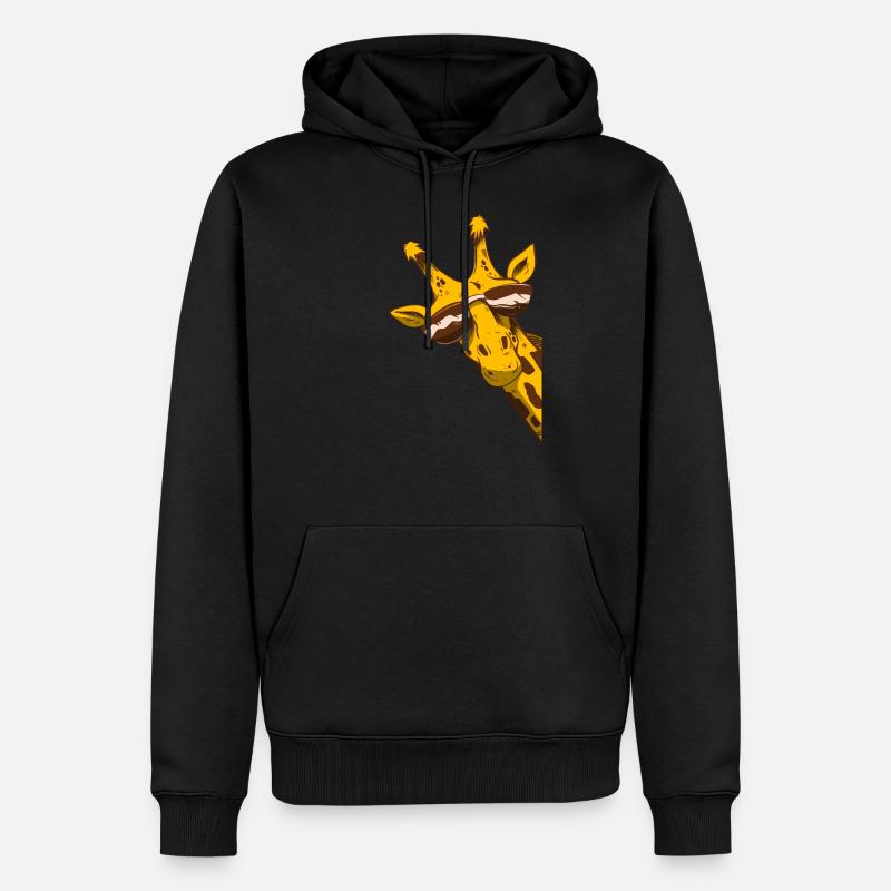 Coole Giraffe mit Sonnenbrille - Männer Premium Bio Hoodie - Schwarz
