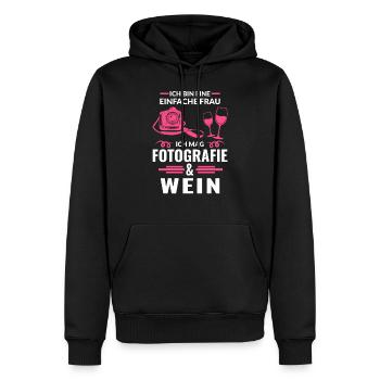 Fotografie Wein Fotografieren Geschenk - Männer Premium Bio Hoodie - Schwarz - Vorne - Nico (187cm)