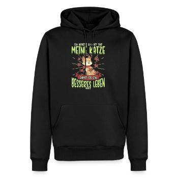 Katze Kätzchen Lustige Sprüche Haustier Geschenk - Männer Premium Bio Hoodie - Schwarz - Vorne - Nico (187cm)