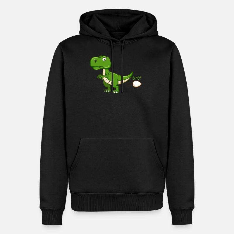 PLOPP T-Rex - Männer Premium Bio Hoodie - Schwarz