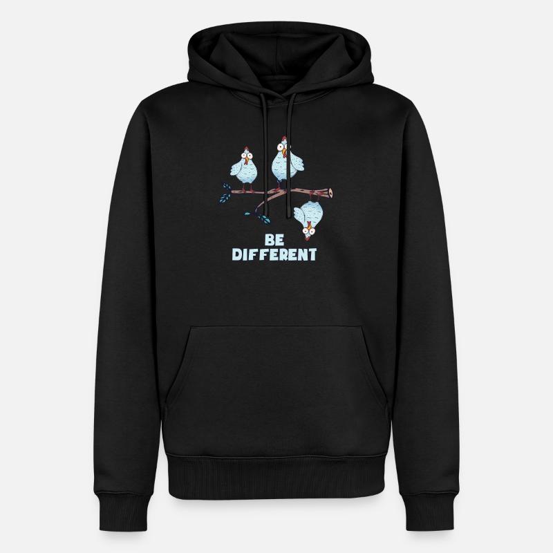BE DIFFERENT - Männer Premium Bio Hoodie - Schwarz