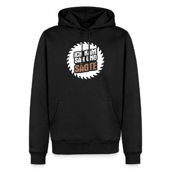 Kettensäge Geboren - Männer Premium Bio Hoodie - Schwarz - Vorne - Nico (187cm)