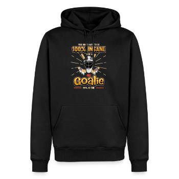 Eishockey Spieler Schlittschuhe Winter Geschenk - Männer Premium Bio Hoodie - Schwarz - Vorne - Nico (187cm)