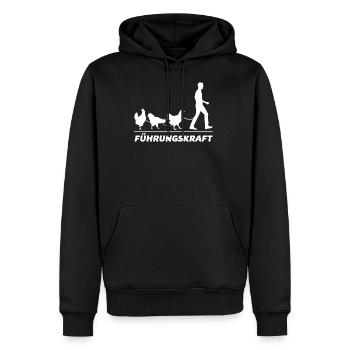 Führungskraft - Männer Premium Bio Hoodie - Schwarz - Vorne - Nico (187cm)
