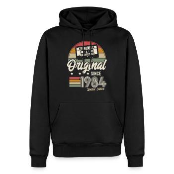 Original seit 1984 Vintage Retro Geburtstag - Männer Premium Bio Hoodie - Schwarz - Vorne - Nico (187cm)