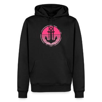 Ancre bateau voile cadeau - Sweat à capuche Premium bio Homme - noir - Devant - Nico (187cm)