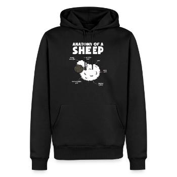 Anatomy of a sheep - Männer Premium Bio Hoodie - Schwarz - Vorne - Nico (187cm)