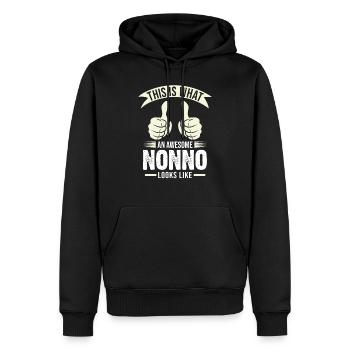 Grand-père Nonno Grand-père Nonno cadeau - Sweat à capuche Premium bio Homme - noir - Devant - Nico (187cm)