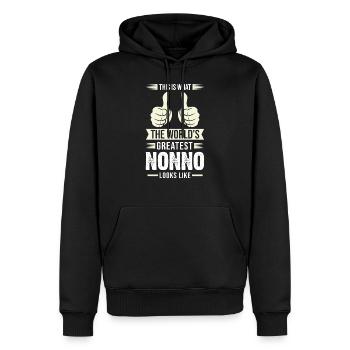Grand-père Nonno Cadeau italien - Sweat à capuche Premium bio Homme - noir - Devant - Nico (187cm)