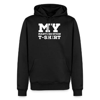 Masturbation - Sweat à capuche Premium bio Homme - noir - Devant - Nico (187cm)